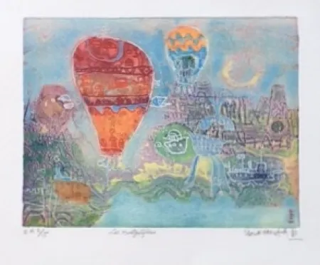 版画 Hasegawa - Les Montgolfieres 