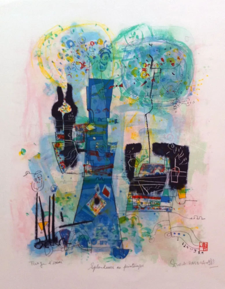 石版画 Hasegawa - Splendeurs du printemps 