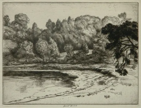 蚀刻版画 Haskell - Shore Pond (a.k.a. Campbell's Pond)