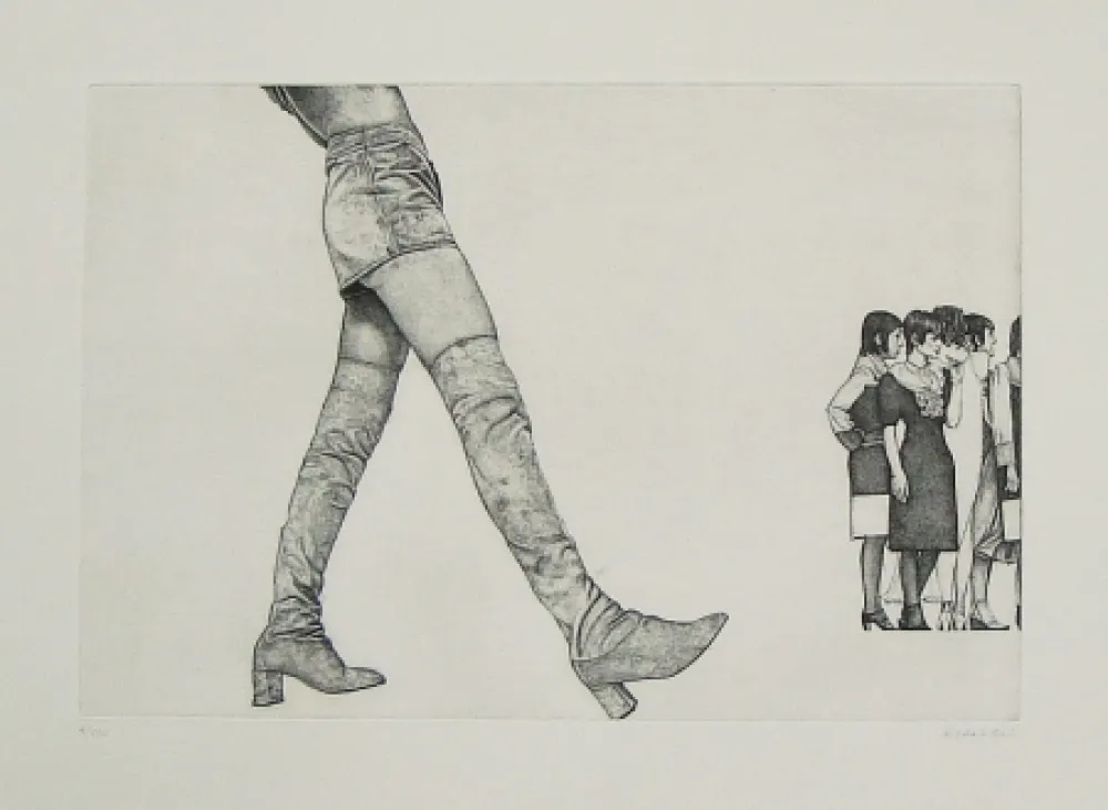 蚀刻版画 Häsler - Titre inconnu