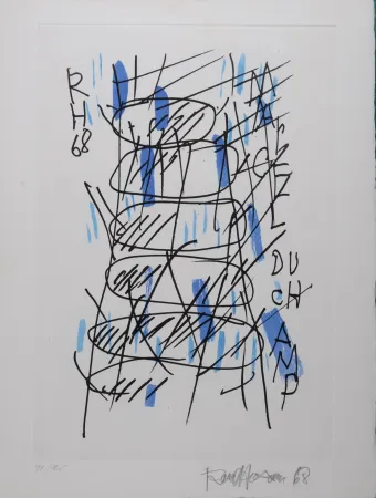 版画 Hausmann - Hommage à Marcel Duchamp, 1971 - Hand-signed