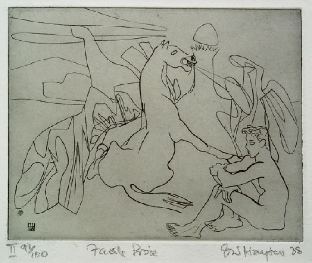 蚀刻版画 Hayter - Untitled (Facile Proie)