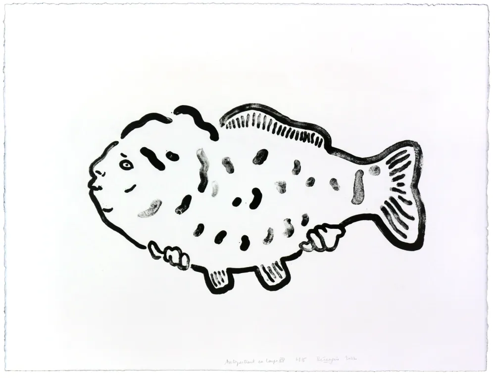 石版画 Henin - Auportrait en carpe XV