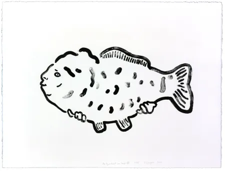 石版画 Henin - Auportrait en carpe XV