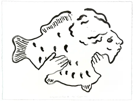 石版画 Henin - Auportrait en carpe XVI