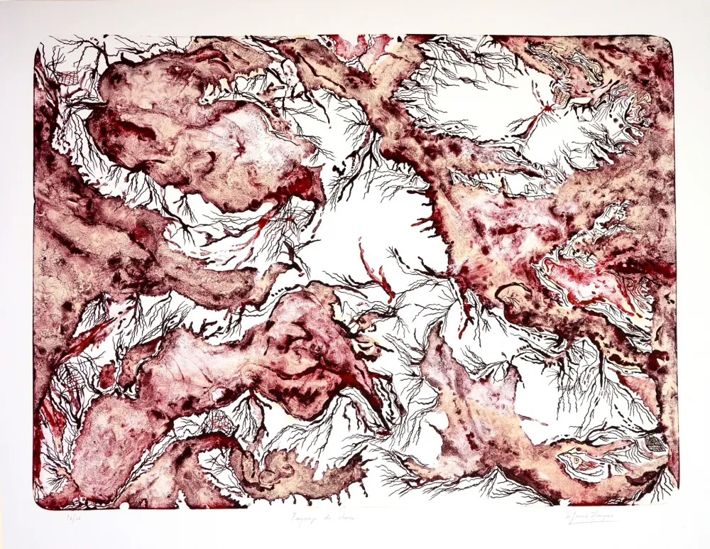 石版画 Henriquez - Paysage