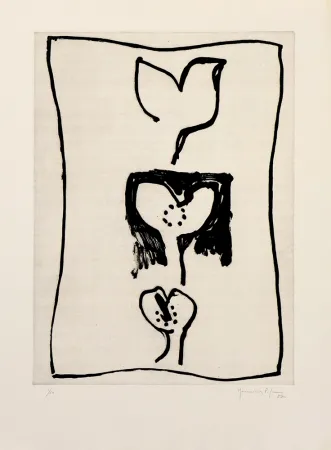 版画 Hernandez Pijuan - Hojas