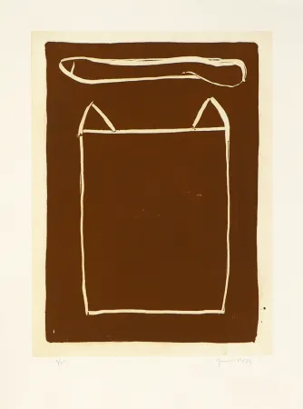 版画 Hernandez Pijuan - La casa desde la que se divisa el campo III