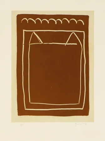 版画 Hernandez Pijuan - La casa desde la que se divisa el campo IV