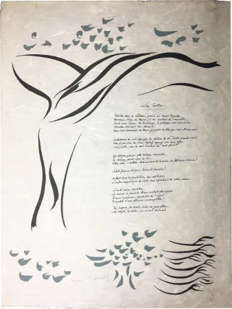 版画 Herold - Gilbert Lély : LA COSTE. Affiche-Poème originale (1968).