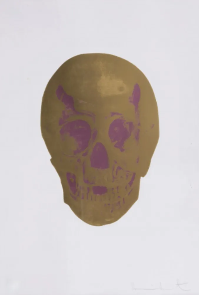 复数作品 Hirst - The Dead (Oriental Gold / Loganberry Pink Skull)