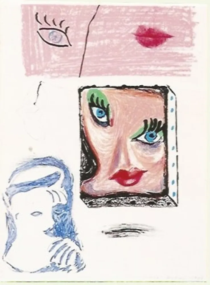 石版画 Hockney - An image of Celia Study