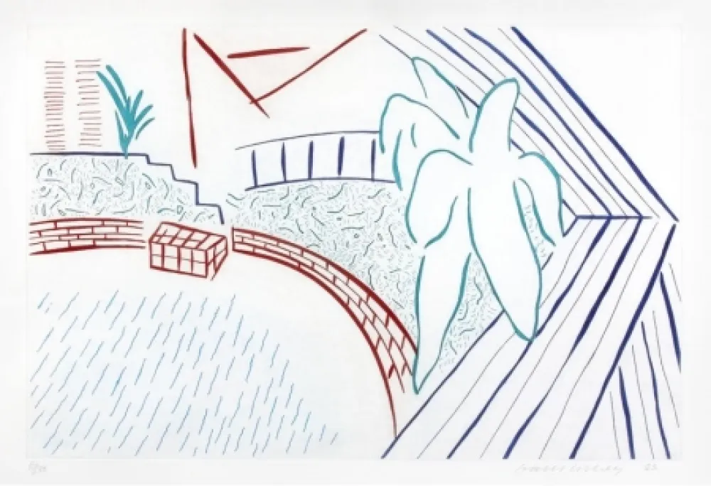 飞尘腐蚀法 Hockney - My pool and terrace