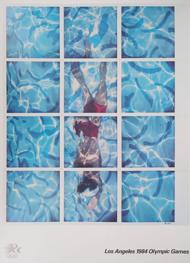 石版画 Hockney - Swimmer, Pool Diver