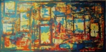 石版画 Huftier - Fenêtre en Rajasthan