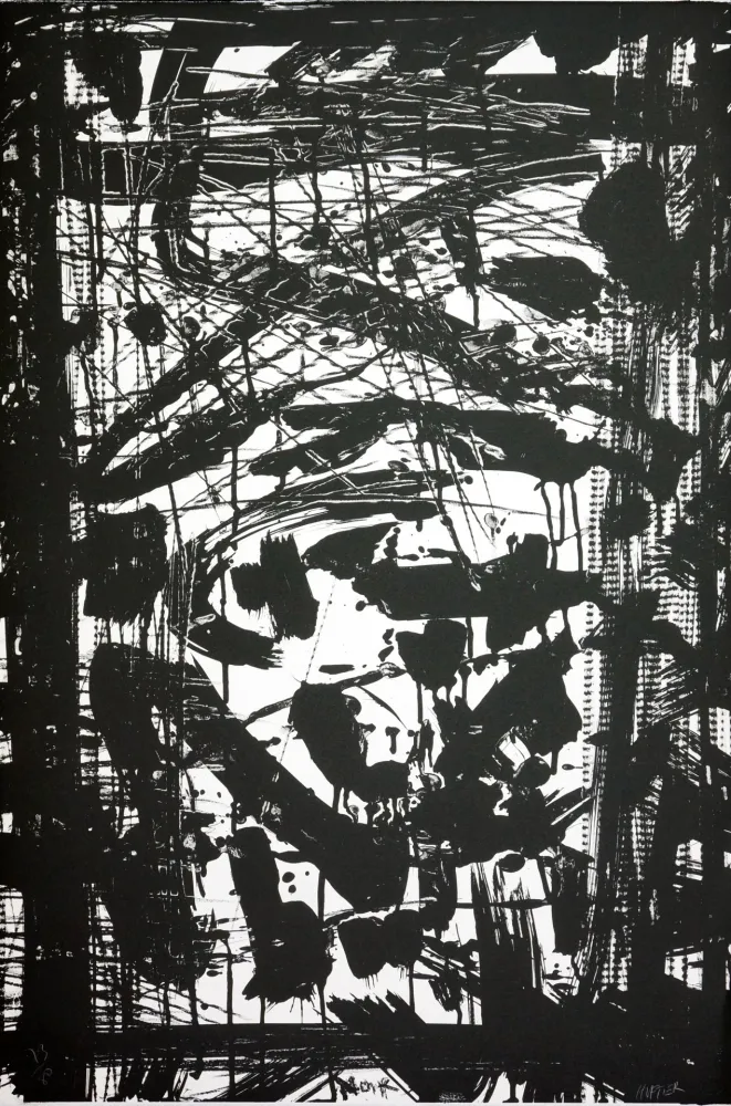 石版画 Huftier - Noir