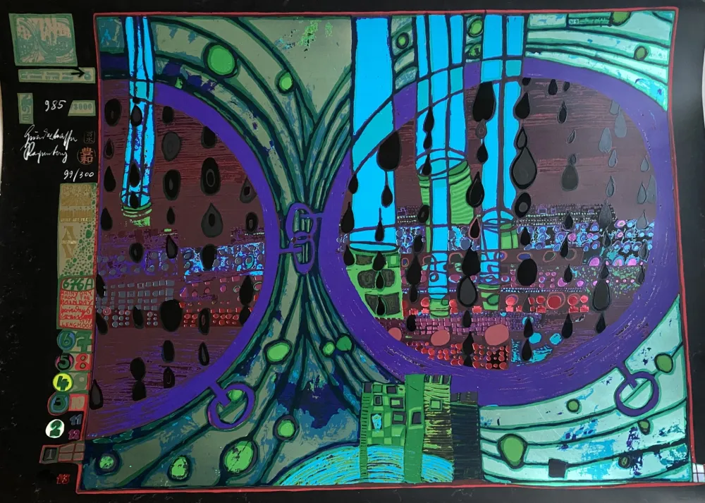 丝网印刷 Hundertwasser - A RAINY DAY ON THE REGENTAG