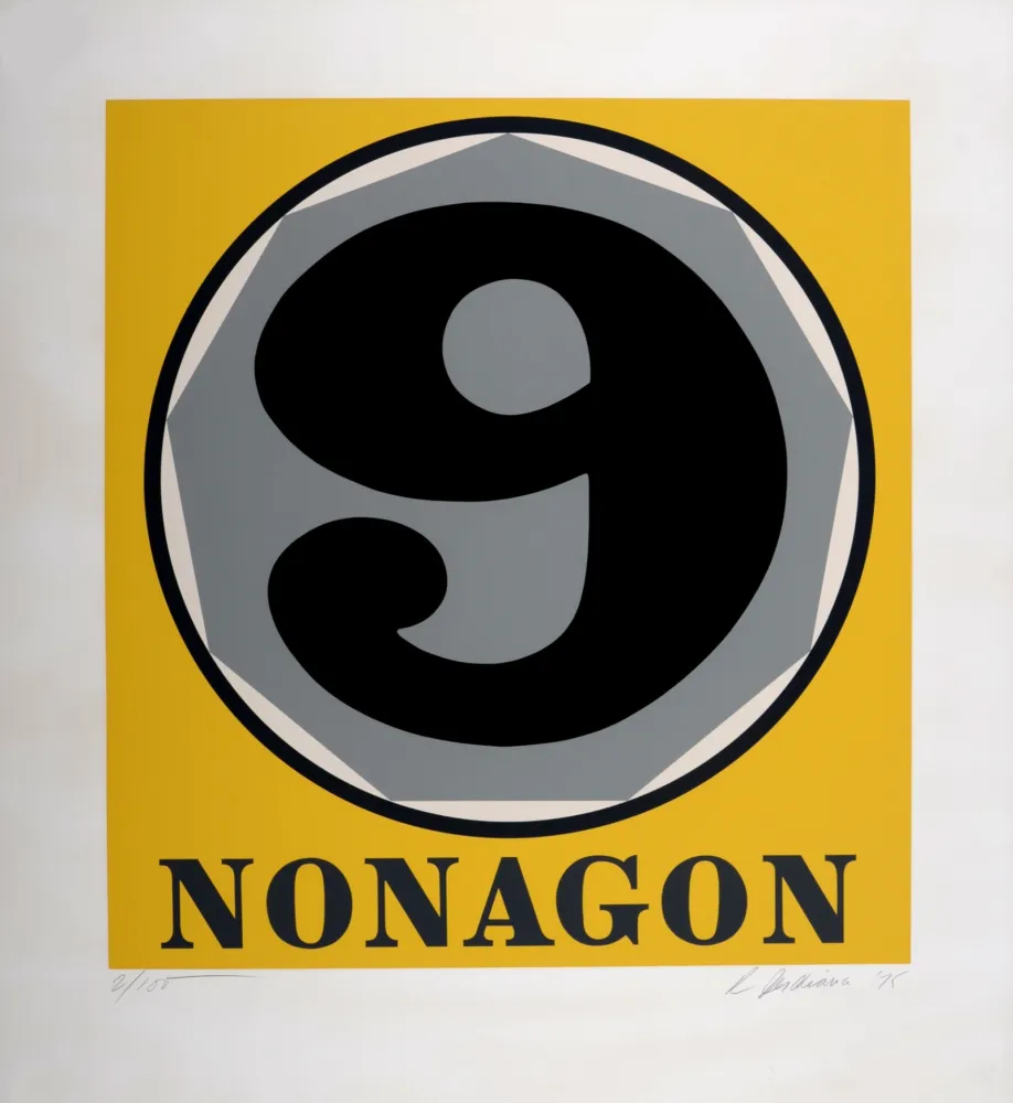 丝网印刷 Indiana - Nonagon, 1975 - Hand-signed