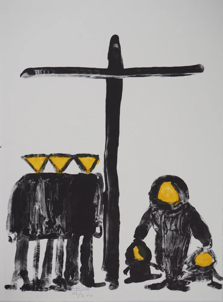 石版画 Ionesco - La Croix