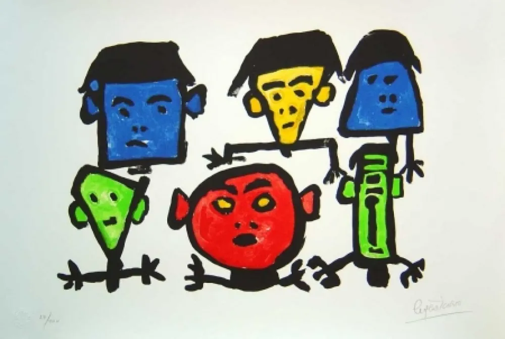 石版画 Ionesco - Les spectateurs