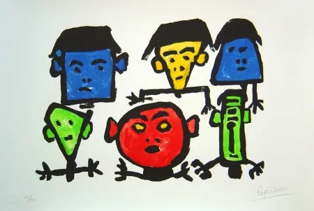 石版画 Ionesco - Les spectateurs