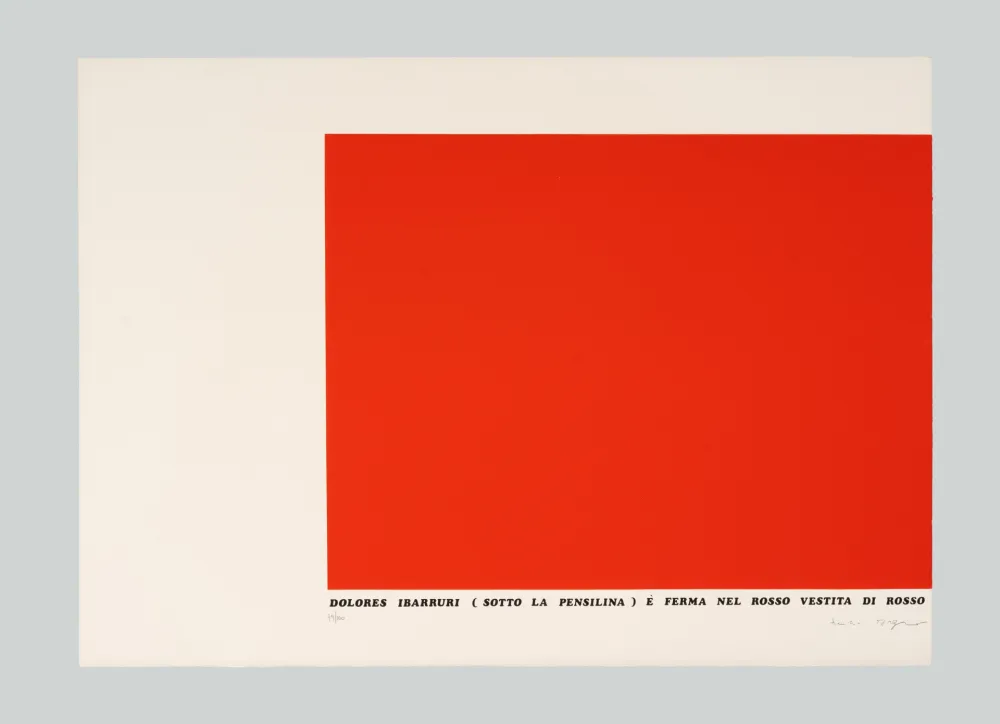 丝网印刷 Isgro - Dolores Ibarruri (sotto la pensilina) è ferma nel rosso vestita di rosso