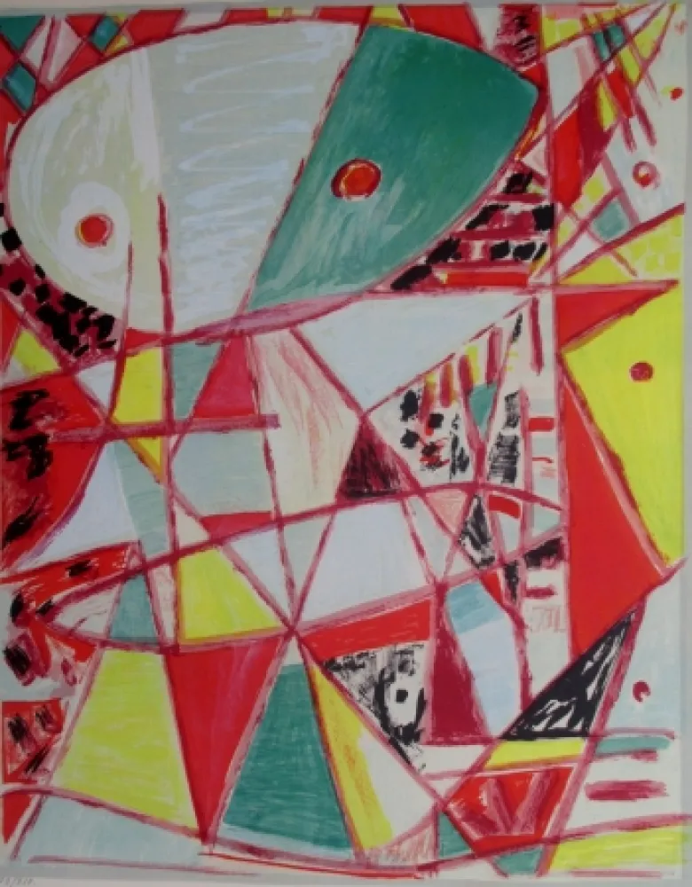 石版画 Jacobsen - Green Mask