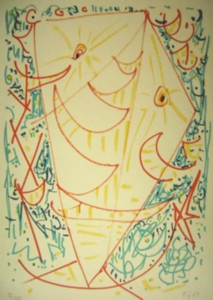 石版画 Jacobsen - Maske