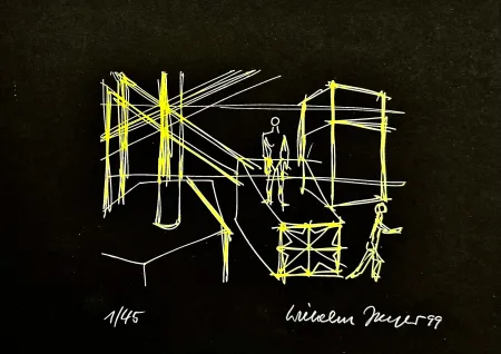 丝网印刷 Jaeger - Begegnungen Gelb