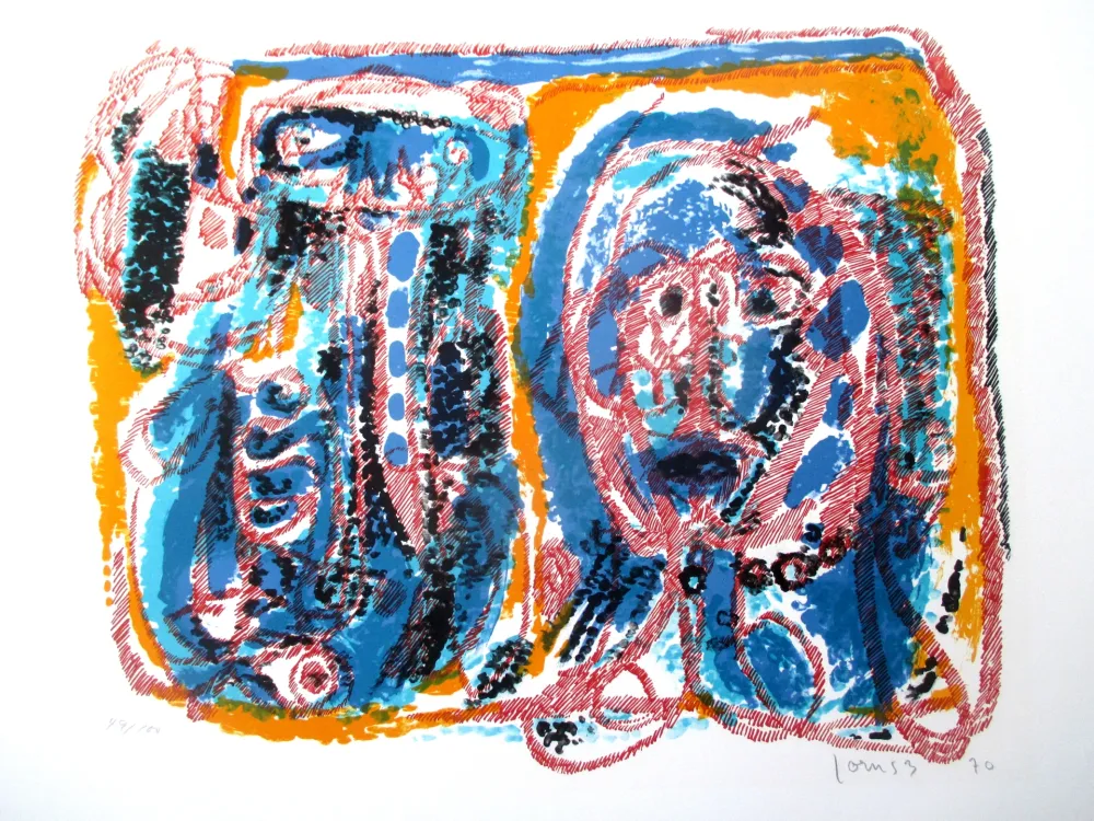 石版画 Jorn - Tendresse Ratée