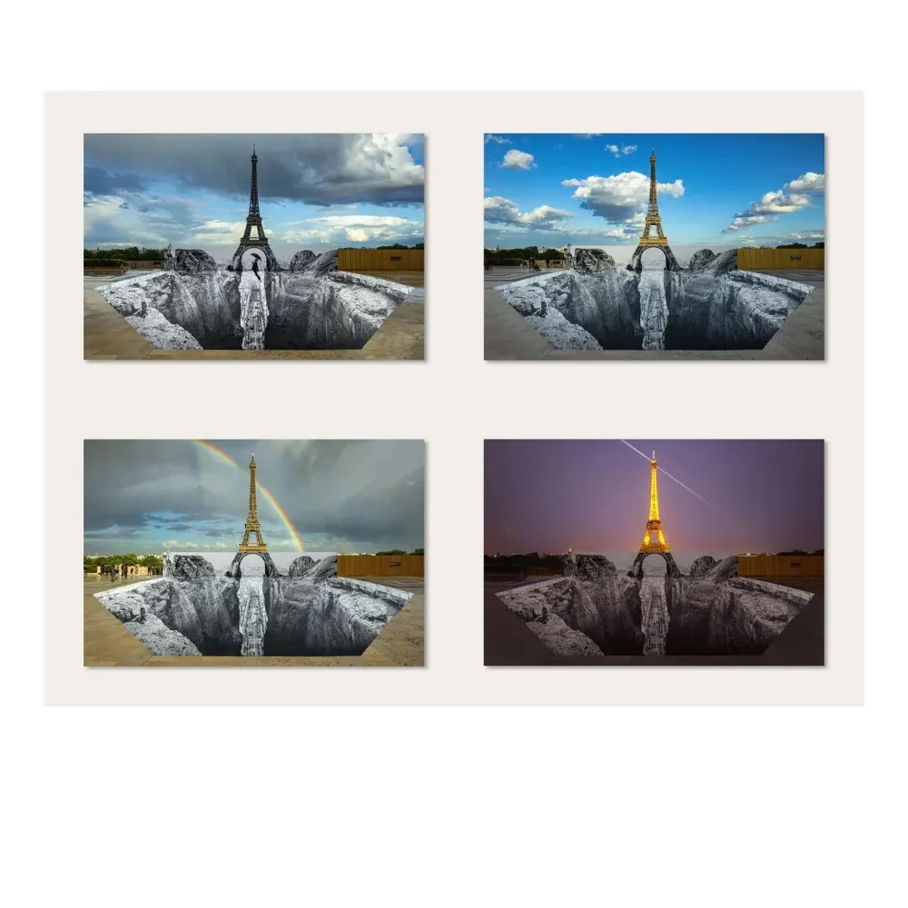 数码版画 Jr - 4 Trompe l'oeil, Les Falaises du Trocadéro,