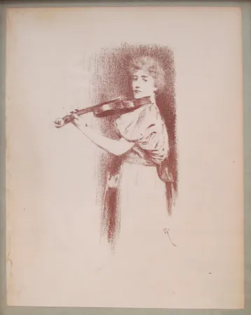 石版画 Khnopff - The Violinist