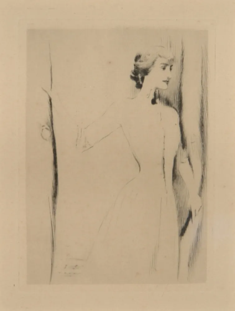 干刻版画 Khnopff - Un rideau