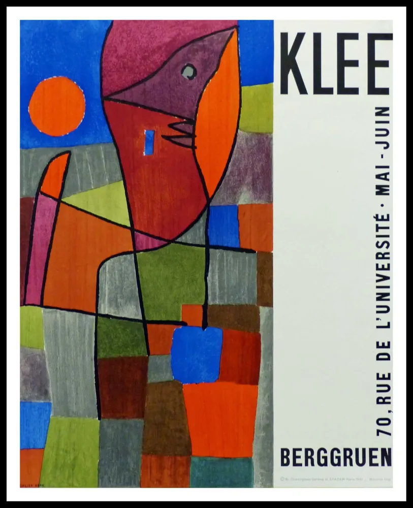 石版画 Klee - Affiche originale Exposition Berggruen - Paul KLEE