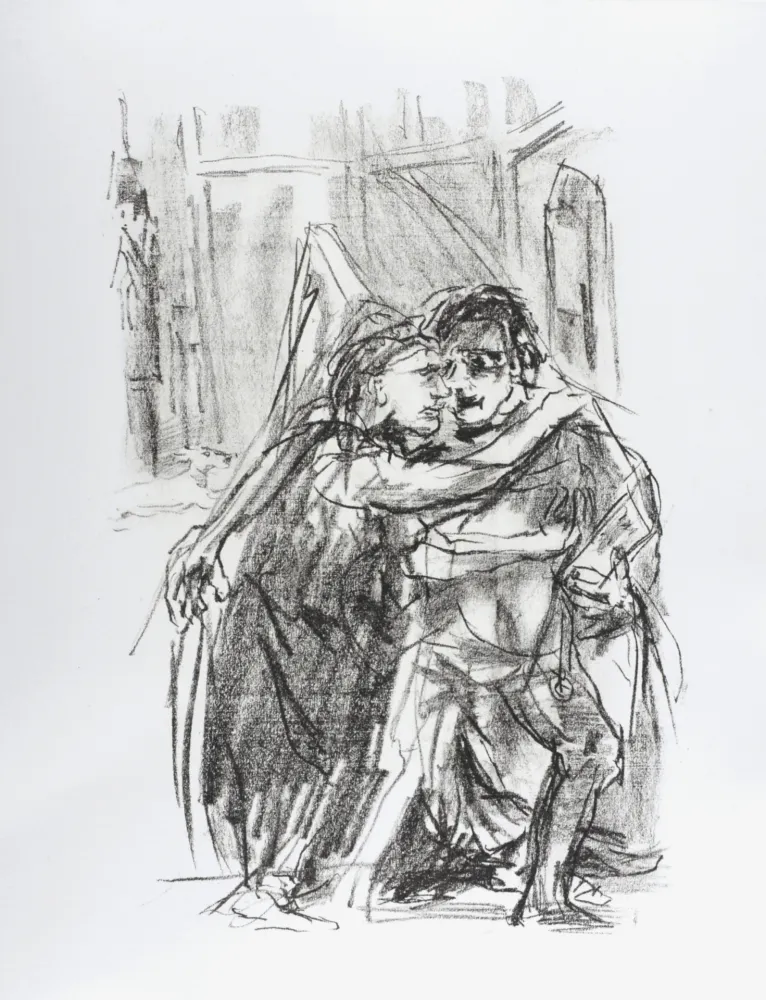 石版画 Kokoschka - Goneril and Edmund, 1963