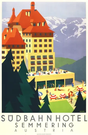 石版画 Kosel - Südbahnhotel Semmering Austria