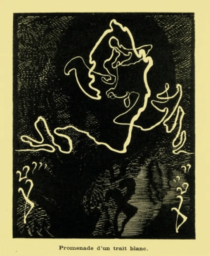 木刻 Kupka - Promenade d'un trait blanc