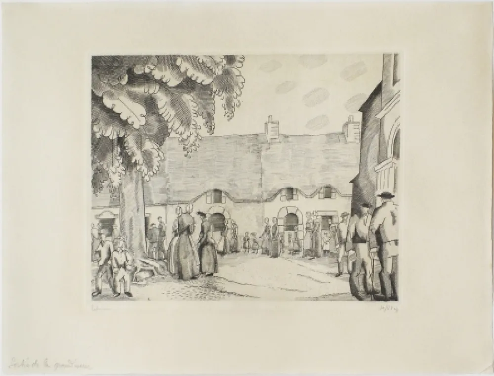 蚀刻版画 Laboureur - La Sortie de la Grand'messe