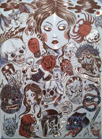 石版画 Lakra (Dr.) - Untitled Blue