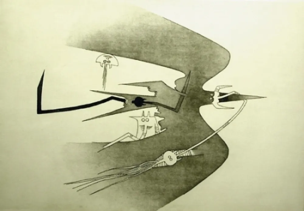 蚀刻飞尘法 Lam - Des hommes- oiseaux, des nageurs-courbes