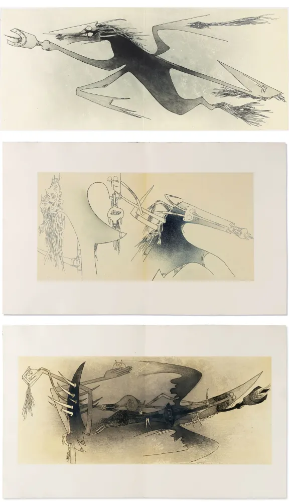 插图书 Lam - Ghérasim Luca : APOSTROPH’ APOCALYPSE. 14 eaux-fortes de Wifredo Lam (1967).
