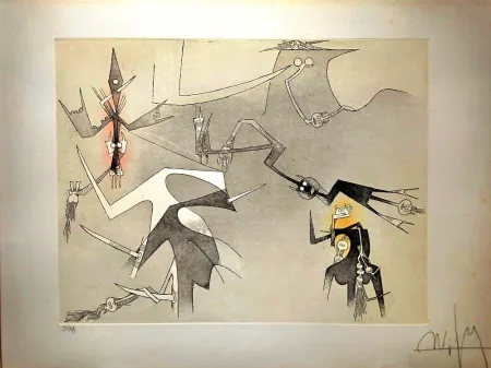 蚀刻飞尘法 Lam - Visible Invisible, 1972 - Aquatint and Erching, Hand signed!