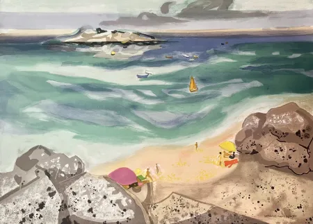 石版画 Lambert - Au Bord de l'Océan