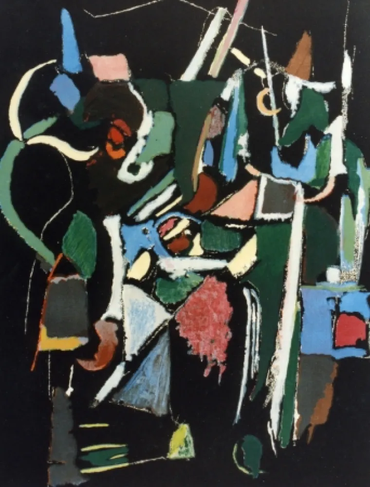 石版画 Lanskoy - Composition noir 1