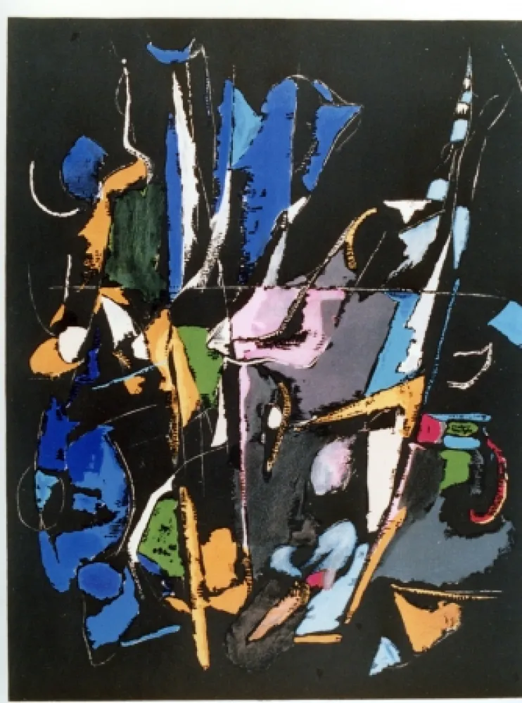 石版画 Lanskoy - Composition noir  2