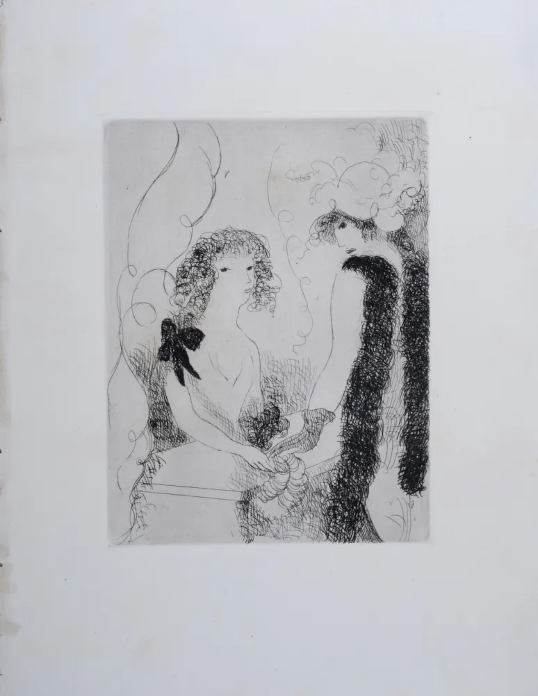 版画 Laurencin - Frivolités (ou La Marchande de rubans)