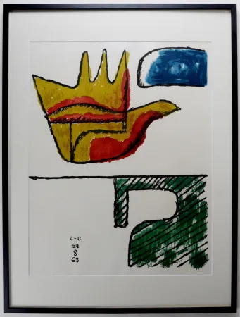 石版画 Le Corbusier - La Main ouverte, 1963 - Encadrée