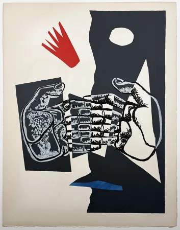 石版画 Le Corbusier - MILIEU. (Le Poème de l'angle droit, 1955). Planche 5. (A5)