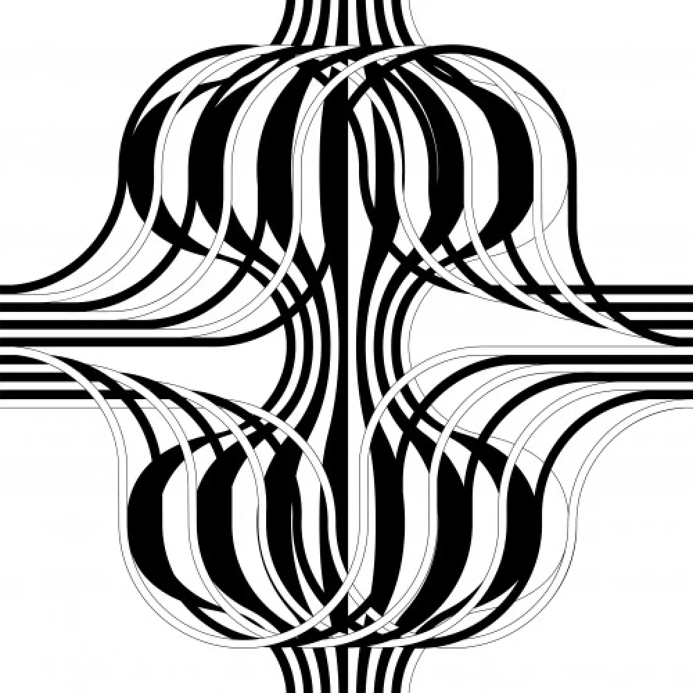 石版画 Le Parc - Larga marcha, 4 bifurcaciones, 9