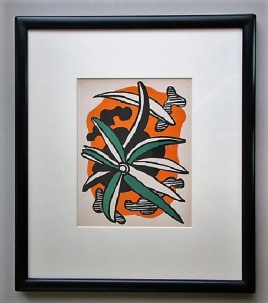 石版画 Leger - La fleur